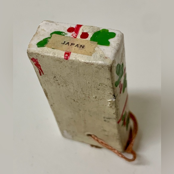 Mid Century Post WWII Japan Antique Glazed Ceramic Christmas Present Ornament - Picture 6 of 11